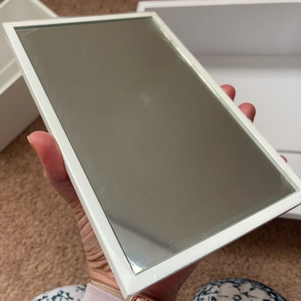 Dior White Acrylic Mirror and Accessory Case